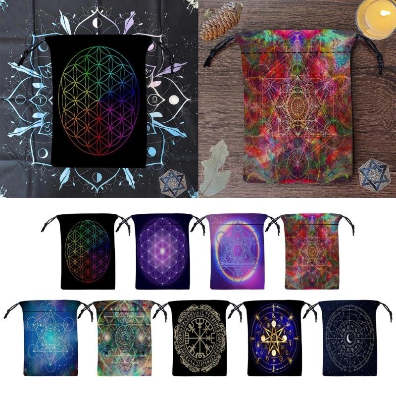 Mini Jewelry Dices Card Gift Bag Drawstring Pouches Bag Divinations Tarots Bag