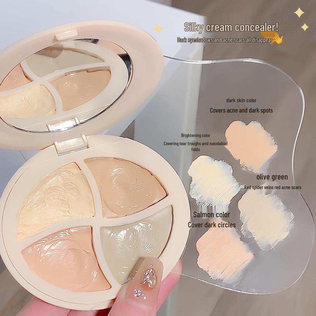 Four-Color Concealer Palette for Tattoos, Blemishes, Acne Scars, Contouring, and Dark Circles.
