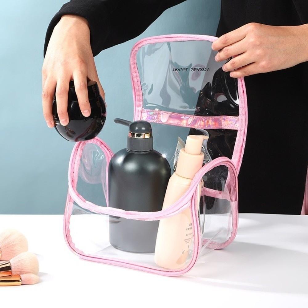 Waterproof PVC Cosmetic Bag Transparent Toiletry Wash Storage Organizer Clear MakeUp  Bag  Women