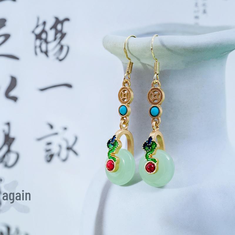 

Элегантные серьги-кисточки из бисера: Аксессуары в китайском стиле ханьфу с узорами в виде цветов, вееров и бантов