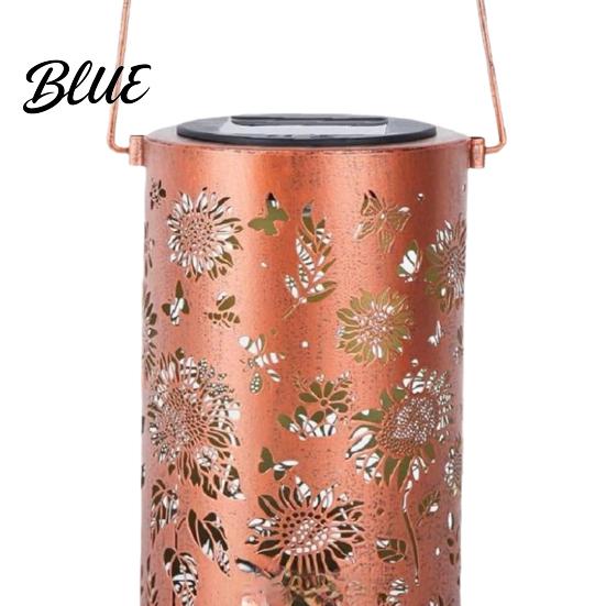 Sunflower Solar Lights Decorative Garden Powered Outdoor Lanterns Waterproof Metal Floral Flower Pattern Warm Glow Ambient Light for Patio Walkway