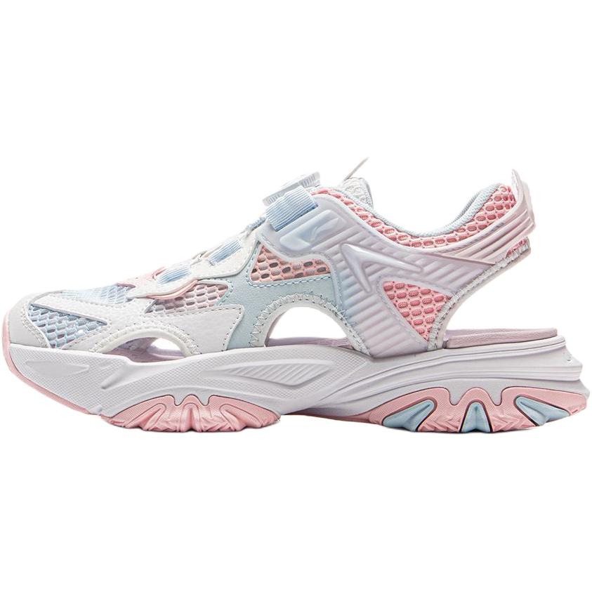 Li Ning Kids Sports Lifestyle Series Comfortable Lightweight Non-Slip Wear-Resistant Low-Top Sandals Kids sandals White Pink YKUV006-4