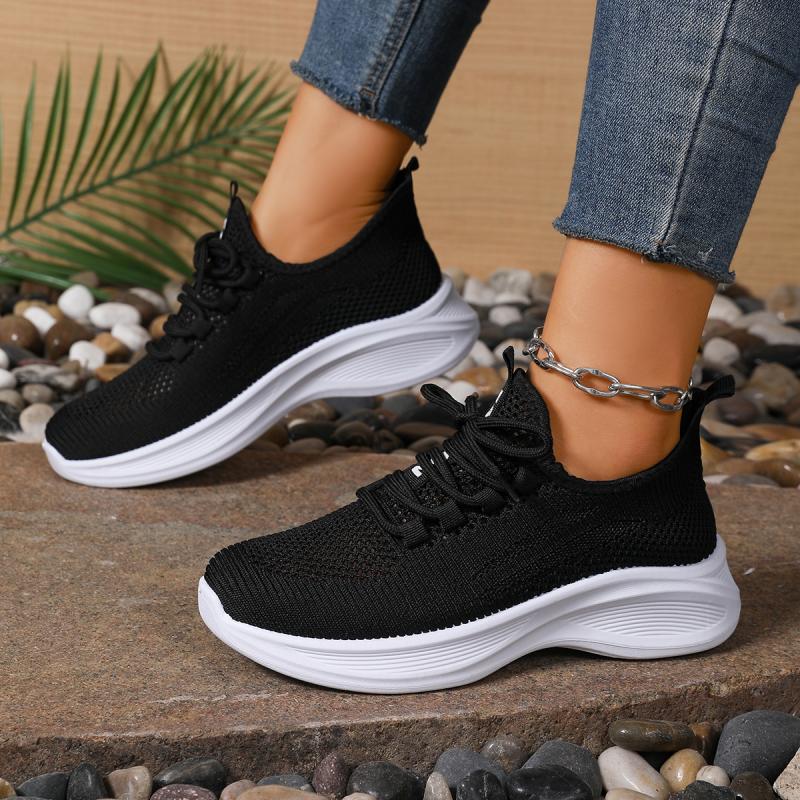 Breathable Lace Up Mesh Sneakers Women  Autumn Fashion Light Weight Sports Shoes Comfort Soft Sole Non Slip Running Shoes