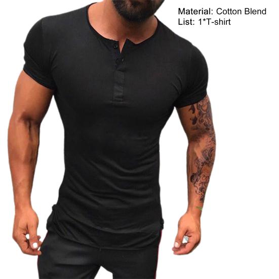 Men T-shirt O Neck Slim Fit Simple Soft Summer Top for Daily Wear