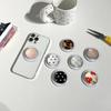 Magnetic Detachable Airbag Phone Holder with Crystal Glass Flower Design