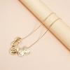 Stylish Edgy Asymmetrical Alloy Necklace With Textured Surfaces Detail Modern Accessory For Casual Wear
