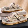 Mules Man Slip On Flats Half Shoes for Men Open-back Loafers Slippers Flat Sneakers Backless Casual Shoes Platform Slide Sandals