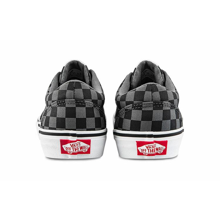 Vans Active Canvas Low Top Kids Skate Shoes Black Gray Checkerboard Kids Sneakers VN0A3MWACOC