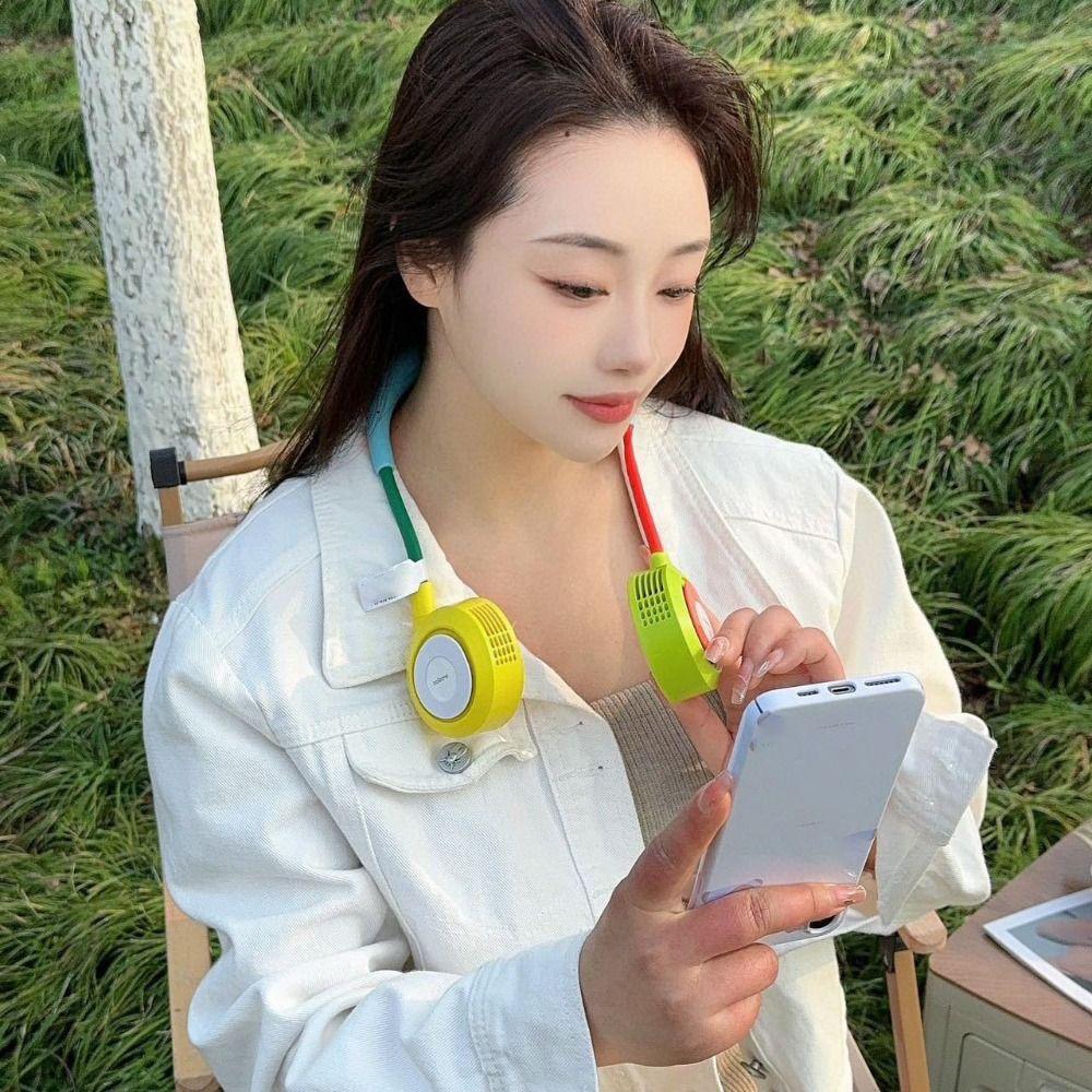 Lightweight Construction Portable Neck Fan Foldable Design Wearable Personal Fan  Daily Use