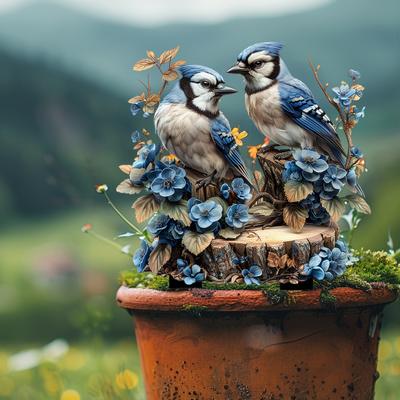 Garden Stake Blue Bird with High-Definition Printing Weather-Resistant Acrylic Garden