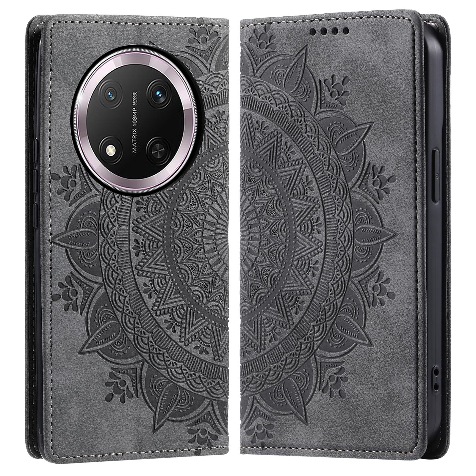 

Style-010 For Honor Magic7 Lite 5G/X9c 5G/X60 Pro 5G Case Magnetic Closing Leather Phone Cover Pattern Imprinted Grey