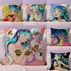 Anime Game U-Urusei Yatsura Cushion Cover Linen Organic Fabric Double-Sided Printing Breathable Pillow Case Sofa Home Decor Gift