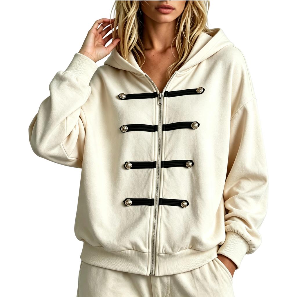 Women's Casual Knit Zip-Up Hooded Cardigan Sweatshirt Jacket for Everyday Wear