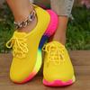 Breathable Mesh Flat Shoes for Women, Fashionable Casual Sneakers, White Color, Women's Trainers,