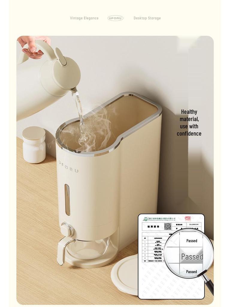 Druck-zu-Entnahme Insekten- & Feuchtigkeitsgeschützter Reislagerbehälter, Lebensmittelechter Versiegelter Eimer für die Küche