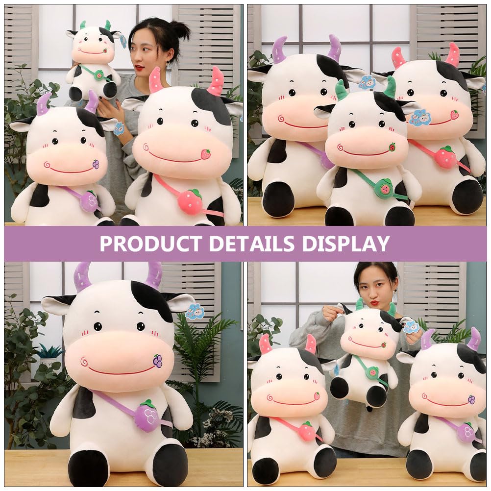 NOLITOY Cow Plush Cute and Fun Fluffy Animal Stuffed Animal Body Birthday Room inches Toy, Pillow, Gift, Figurine, Decor, Approx. 13.5