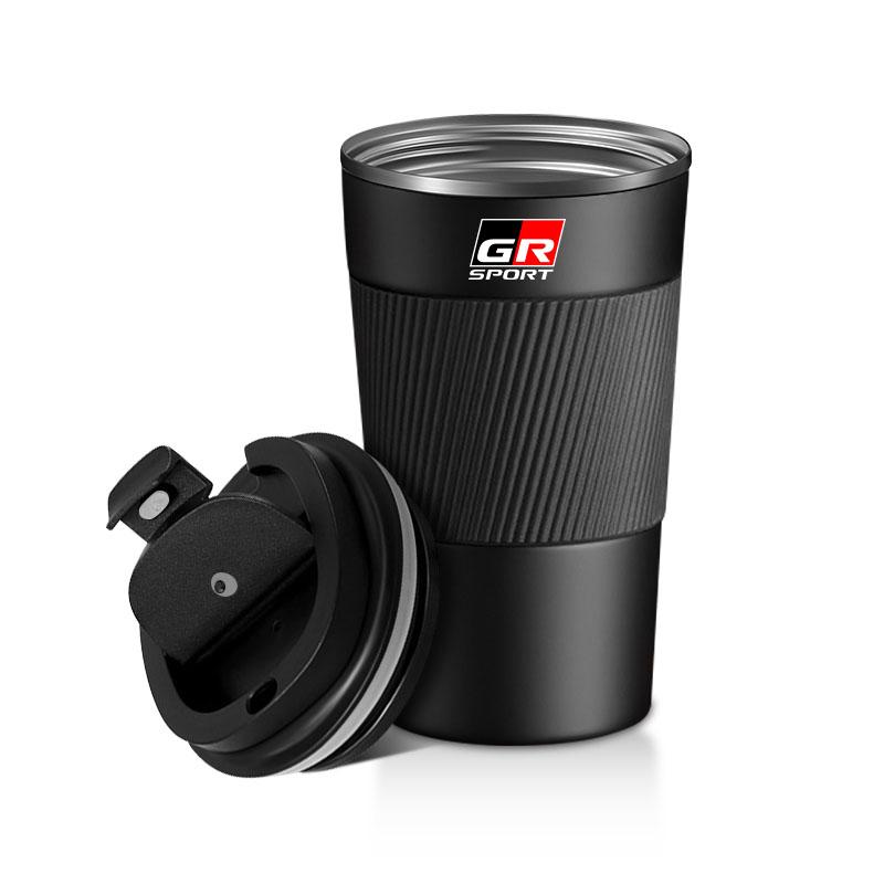 Stainless Steel GR Gazoo Racing Emblem Coffee Thermos Bottle Thermal Mug For Toyota Rav4 Corolla Camry Aqua Yaris Cross Auris
