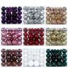 48PCS Plastic Christmas Ball Set 4/6/8cm Suspensable Christmas Tree Balls Solid Color Xmas Ornament Ball Scene Supplies