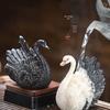 Figurină Swan din Rășină, Schimbătoare de Culoare, Animal de Companie pentru Ceai