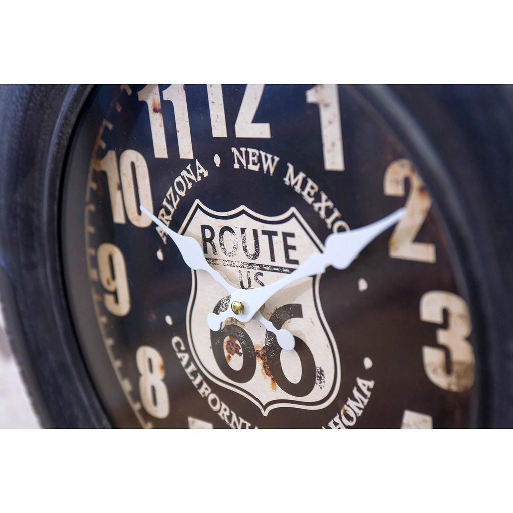 Akizuki Trading Wall Clock RT66 Antique Tire Clock HLCQ1471 Co., Ltd. 40×H6cm