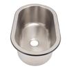 304 Stainless Steel Bar Sink Oval Shaped Washbasin Sink with 40mm Drain Hole for Boat Caravan RV Camper 13.6 X 8 X 5.2in