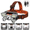 5LED Bright Portable Headlamp USB Rechargeable Built-in 18650 Battery Flashlight Lightweight Outdoor Work Camping Lantern