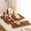 Wooden Serving Platter, Geometric Design Boho Decorative Serving Tray for Fruit, Bread, Vegetables, Multi-use Organizer Tray for Coffee Table,