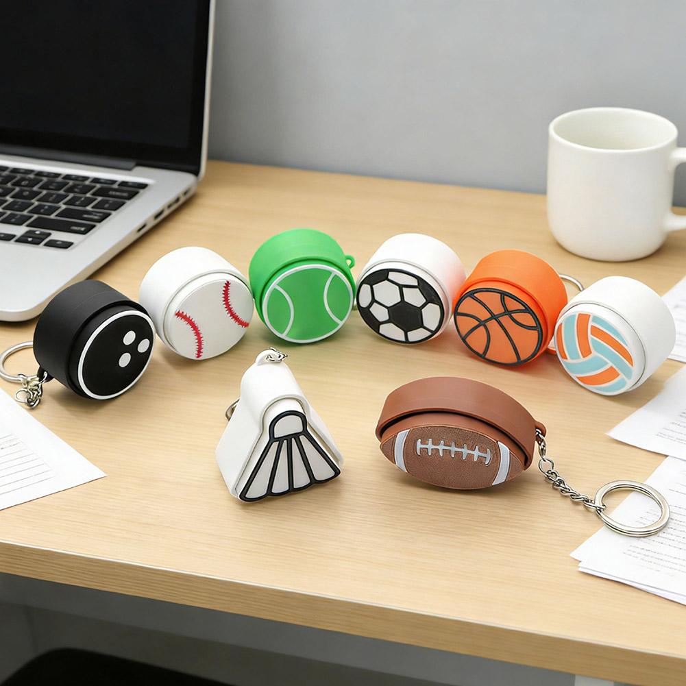 Ball Keyboard Keychain Fidget Toys Push Bubble Stress Relief Sensory Toys Basketball Football Keyboard Clicker For Kids Adults