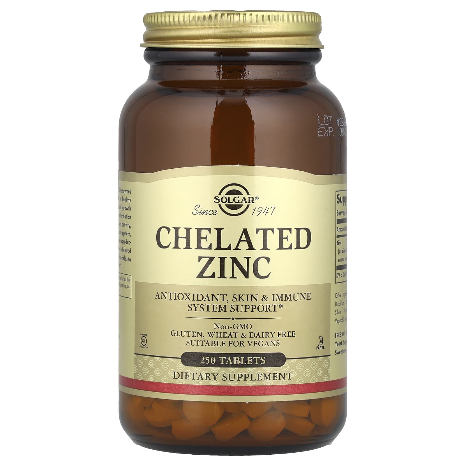 

Chelated Zinc, 250 Tablets (22Mg per Tablet)