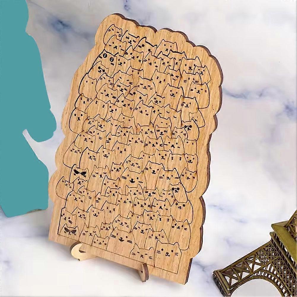 Puzzle Carino Cento Gatti Legno Buon Regalo Famiglia e Amici