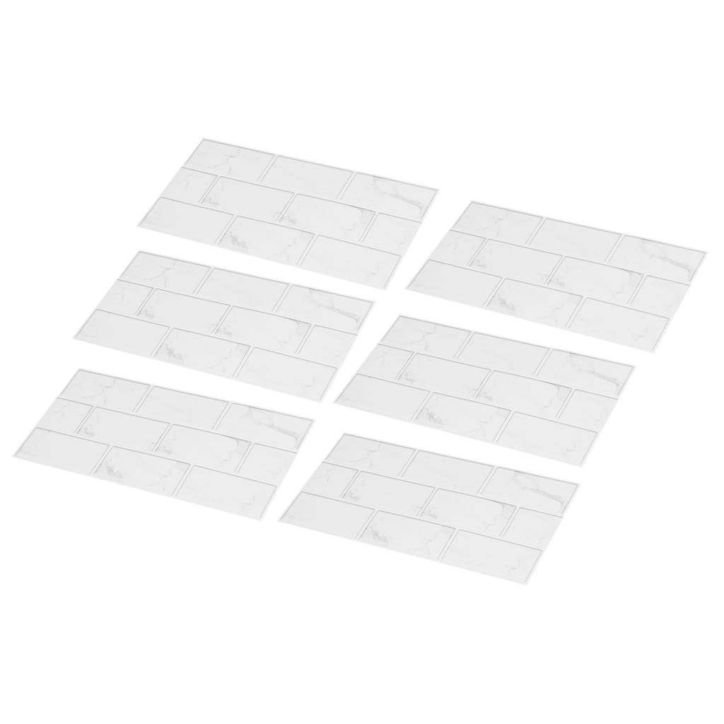 6Pcs Innovative Tiles Sticker Brick Pattern Wall Decal Sticker for Home Living Room Decor