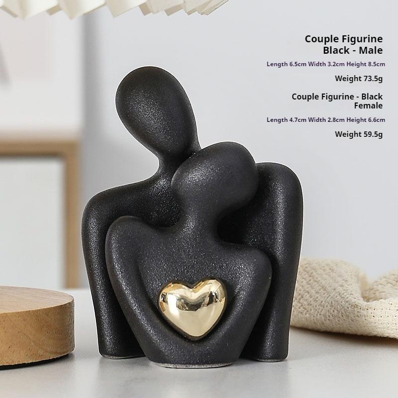 Modern-style Decoration Couple's Ornaments ceramic statue Home Decor Table Decoration and Accessories