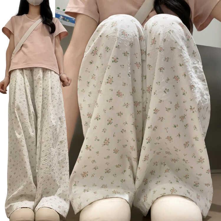 

Yamamoto Women s Sweet Floral High-Waist Slimming Wide Leg Summer Pants S (80-95 kg)