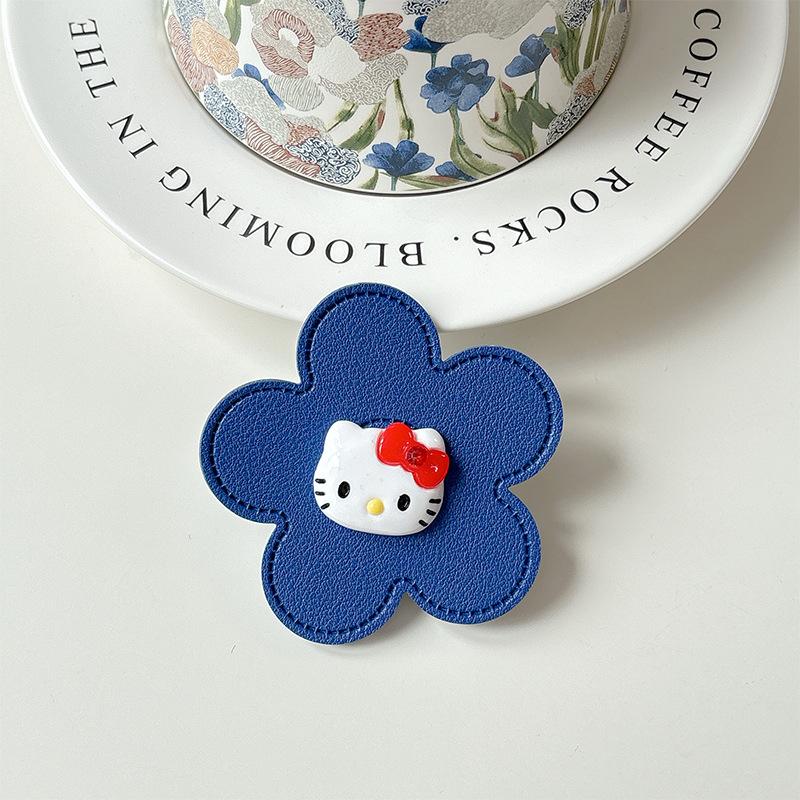 

Cartoon Kt Cat Flower Leather Mobile Phone Airbag Bracket Wind Ring Grip Glue