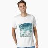 Blue Ocean Waves Casual Tshirt Mens and Womens Luxury Brand Top