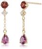 Rhodolite Drop Earrings In 10K Yellow Gold Garnet/Garnet/Cubic (DSQ8389J_-07)