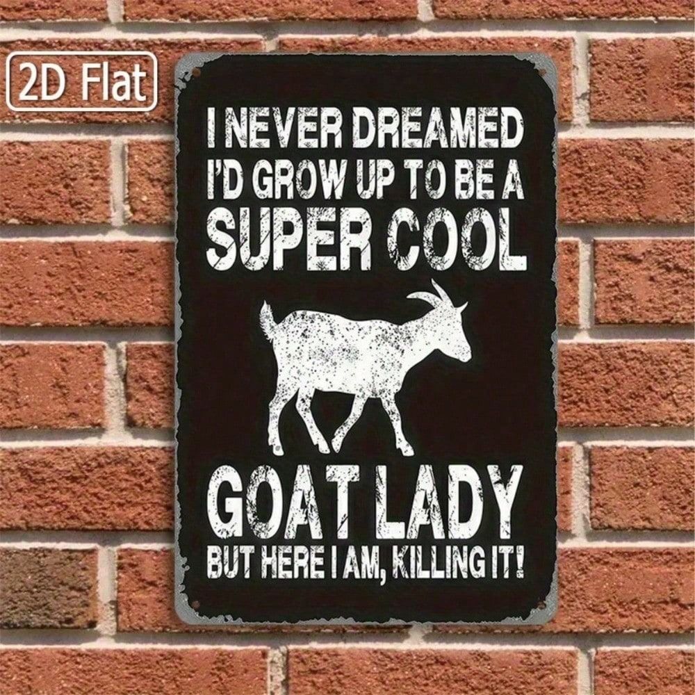 Metal Poster Goat Funny Farm Sign Wall Art Gift