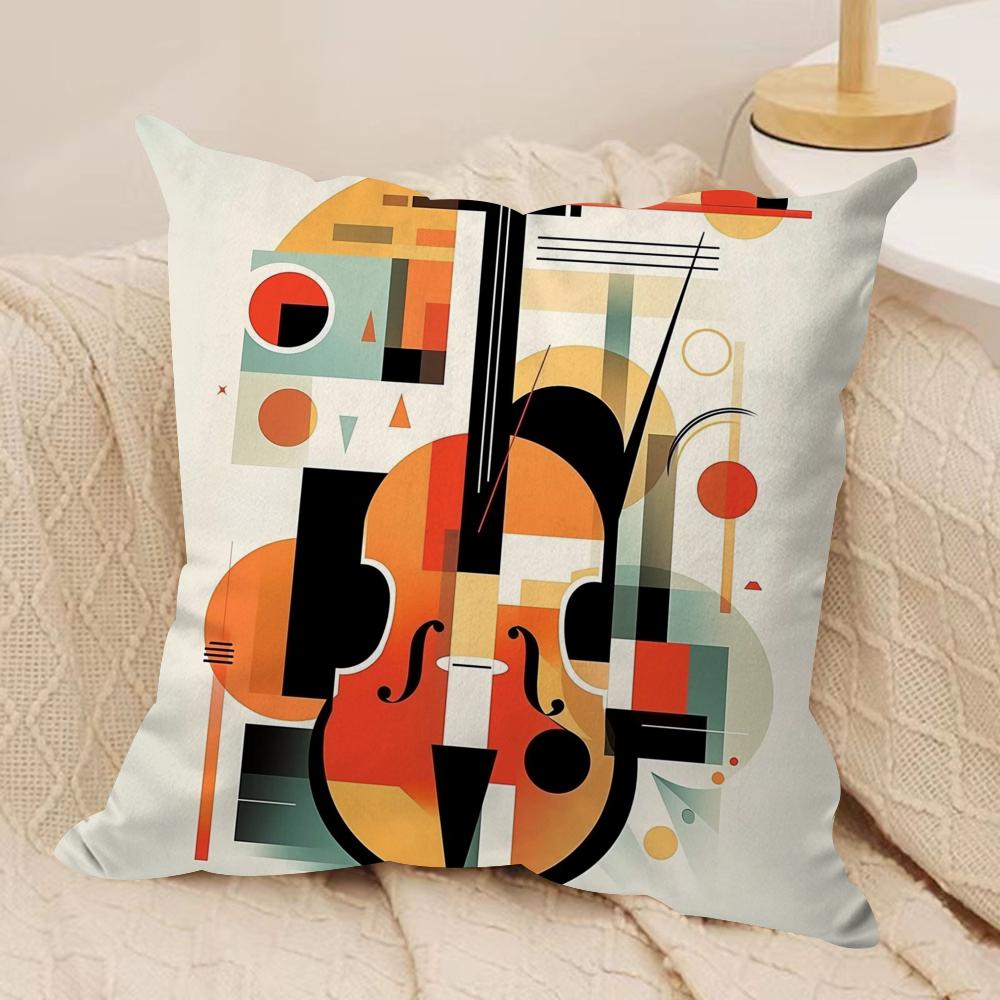 Bauhaus Modern Style Cushion Cover Silky Short Plush Double-Sided Printed Pillow Case for Sofa All Seasons Home Decor Gift