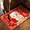 60*40cm Festive Decoration Door Mat Cartoon Front Door Decorative Carpet New Year Red Floor Mat