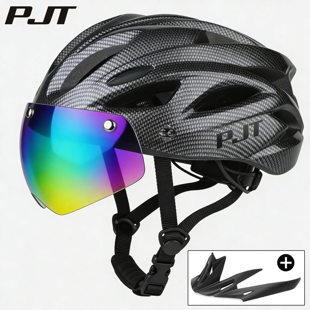 Kask rowerowy 4 w 1 z okularami przeciwsłonecznymi / Daszkiem Bezpieczeństwa Kaski Wielotrybowe noszenie Kask rowerowy Kask rowerowy MTB Dla kobiet Mężczyzn