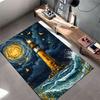 Lighthouse In Starry Night Scene Suitable As a Non-slip Mat for the Living Room or Bedroom Sofa