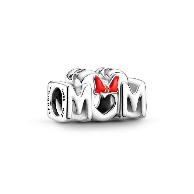 Pandora Disney Minnie Bow Mum Charm Unisex Charm Silver 799363C01 Silver