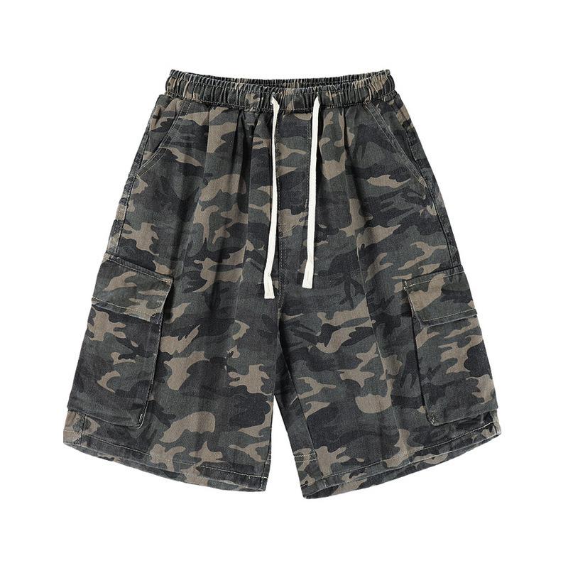 

Чоловічі модні брендові американські повсякденні камуфляжні шорти. Чоловічі вільні прямі штани з напіврозрізом на п’ять точок. L камуфляжний