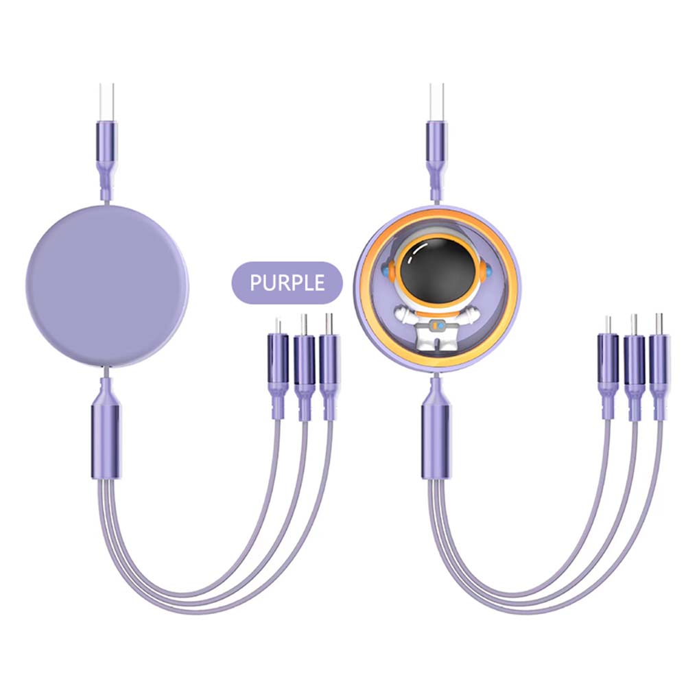 NNBILI 3 In 1 6A 100W USB Cable For ios/Type C/Micro USB Fast Charging Cable For iPhone Samsung Charger Telescopic Quick Charge