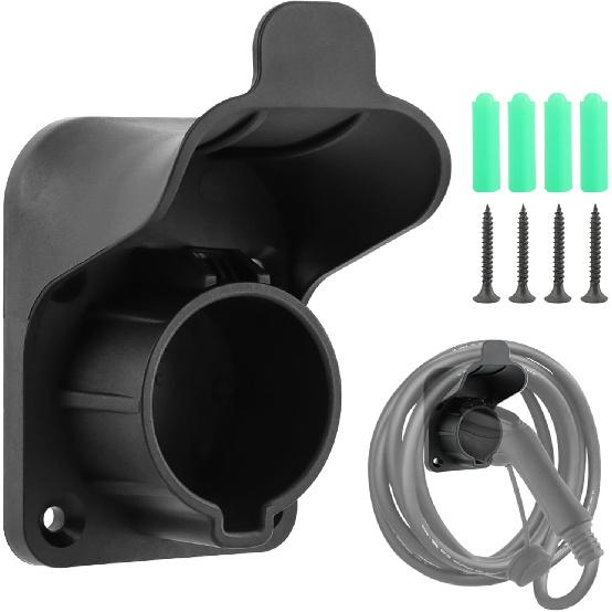 JIANWEI EV Charger Holder Wall Mount Compatible for SAE J1772, Electric Car Charging Plug Cable Hanger Cord Organizer, Electric Vehicle Charger