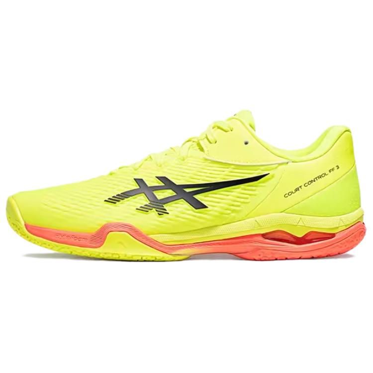 New Asics Court Control FF 3 Low Top Badminton Shoes Men's Yellow Green 1071A109-750