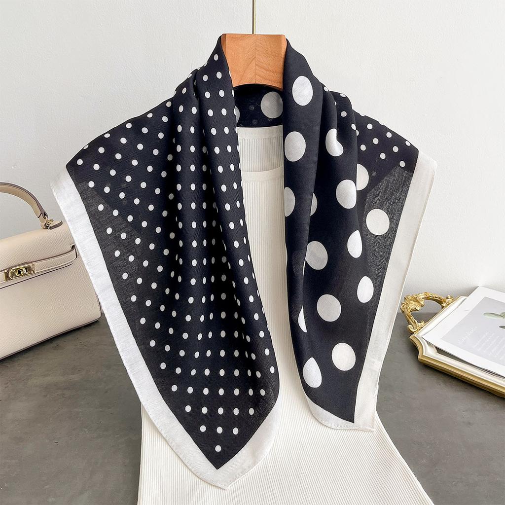 Spring and Autumn New Korean Small Square Scarf Women's 71 Cotton and Linen Versatile Small Scarf Neck Shirt Decorative Silk Scarf