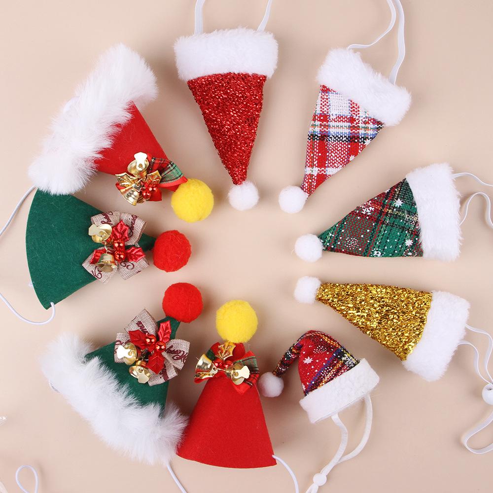 Pet Christmas Cute Small Hat Adjustable Cat Christmas Party Decoration Hat Pet Hat