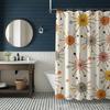 Mid Century Modern Shower Curtain - Retro Geometric, 50s MCM, Lime, Cream, Green, Mustard & Rust, Colorful Bath Decor