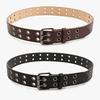 Punk Style Street Double Row Hole Women Casual Belt For Daily Versatile